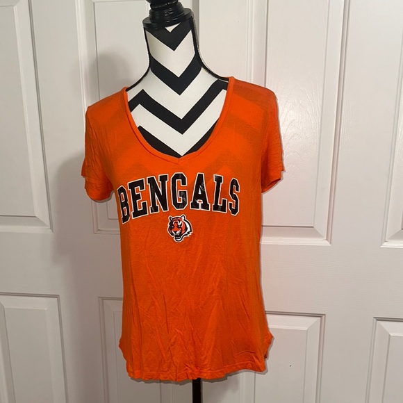 NFL Bengals Orange Black Relaxed T-Shirt - Picture 1 of 4
